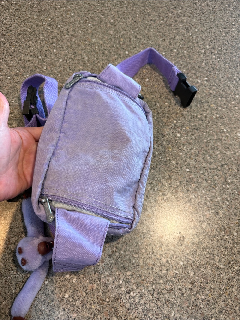 Kipling Lilac Crossbody Beltbag with Plush Monkey Charm - Picture 6 of 6